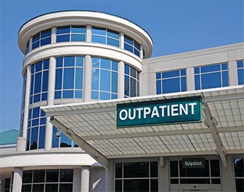 Outpatient Sign over a Hospital Outpatient Services Entrance